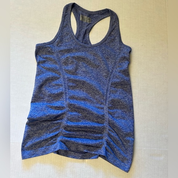 Athleta Fastest Track Blue/Purple Heather Women's Tank Top ruched Sz-XS.  Y1 - Picture 7 of 11